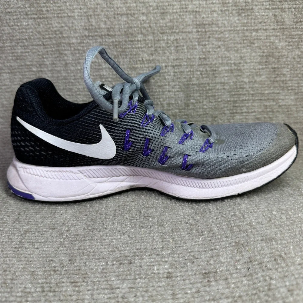 Nike Air Zoom Pegasus 33 Mens 7.5 Grey Purple Running Shoes‎ 831356-003